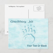 Carte Postale Gleðileg Jól - Empreinte de patte de l'ours polair (Devant / Derrière)
