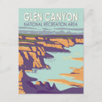 Glen Canyon Lake Powell Travel Art Vintage