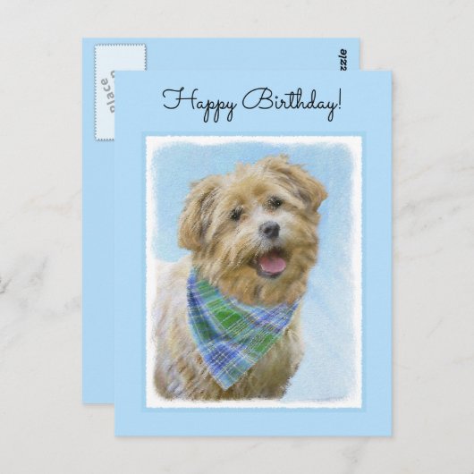 Carte Postale Glen of Imaal Terrier Peinture - Art original Chie (Devant / Derrière)