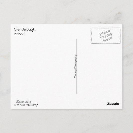 Carte Postale Glendalough (Croix celtique) avec texte (Dos)