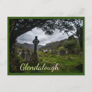 Carte Postale Glendalough (Croix celtique) avec texte