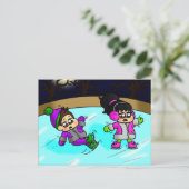 Carte Postale Glissade de glace (Debout devant)