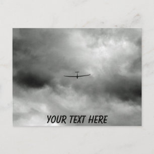 Carte Postale Glisse personnalisable volant dans le ciel gris