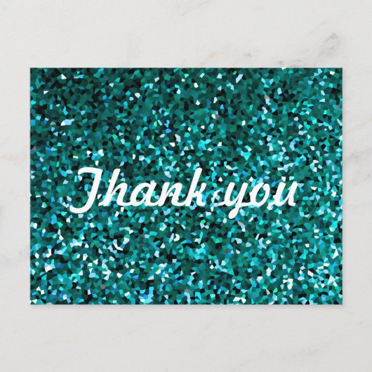 Carte Postale Glitter Patterns Thank You Blue Glittery Sparkle (Devant)