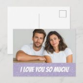 Carte Postale Glitter Personalized Couple Photo Valentine Card (Devant / Derrière)