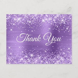 Carte Postale Glitterie Lumière Purple Sweet 16 Merci