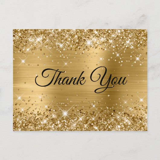 Carte Postale Glittery Gold Foil 30e anniversaire Merci (Devant)