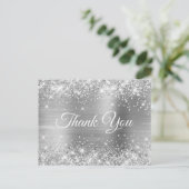 Carte Postale Glittery Silver Foil 40e anniversaire Merci (Debout devant)
