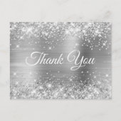 Carte Postale Glittery Silver Foil 50e anniversaire Merci (Devant)