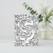 Carte postale Glitz "Argent" dollar "$" (Debout devant)