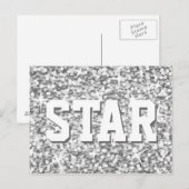 Carte postale Glitz "Argent" 'STAR' (Devant / Derrière)