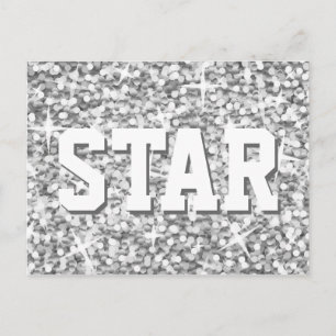 Carte postale Glitz "Argent" 'STAR'