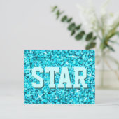 Carte postale Glitz Blue 'STAR' (Debout devant)