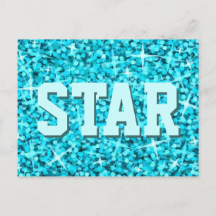 Carte postale Glitz Blue 'STAR'