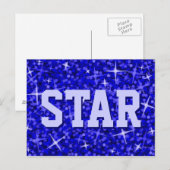 Carte postale Glitz Dark Blue 'STAR' (Devant / Derrière)