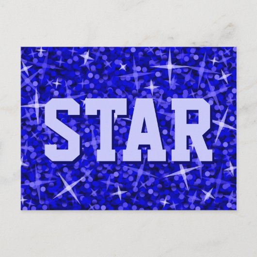 Carte postale Glitz Dark Blue 'STAR' (Devant)