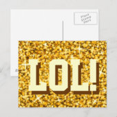 Carte postale Glitz "Gold" 'LOL' (Devant / Derrière)