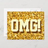 Carte postale Glitz "Gold" 'OMG ! ' (Devant / Derrière)