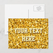 Carte postale Glitz "Gold" 'Your Text' (Devant / Derrière)