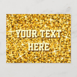 Carte postale Glitz "Gold" 'Your Text'