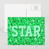Carte postale Glitz Green 'STAR' (Devant / Derrière)
