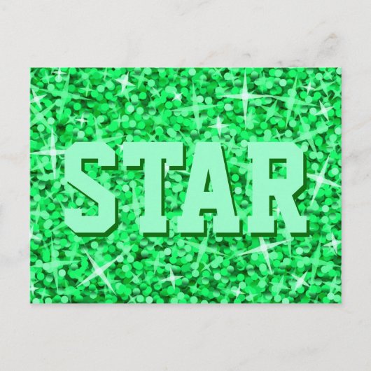 Carte postale Glitz Green 'STAR' (Devant)