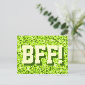 Carte postale Glitz Lime 'BFF' (Debout devant)