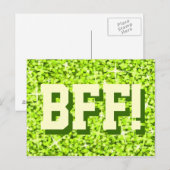 Carte postale Glitz Lime 'BFF' (Devant / Derrière)