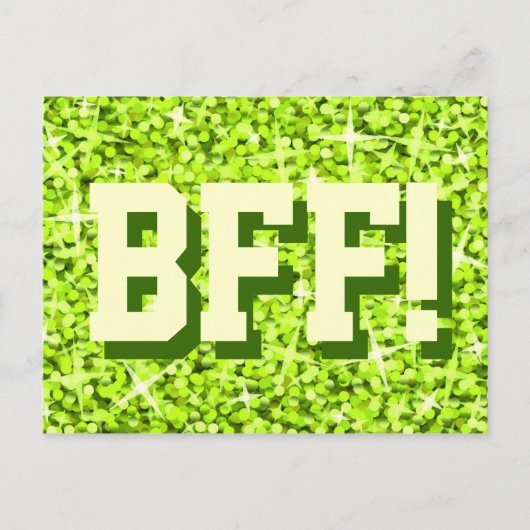 Carte postale Glitz Lime 'BFF' (Devant)