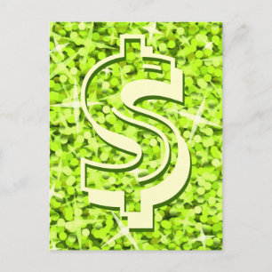 Carte postale Glitz Lime dollar '$'