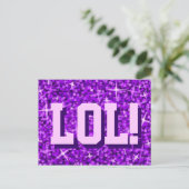 Carte postale Glitz Purple 'LOL' (Debout devant)