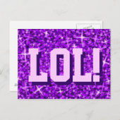 Carte postale Glitz Purple 'LOL' (Devant / Derrière)