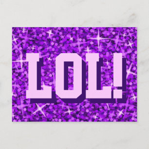 Carte postale Glitz Purple 'LOL'