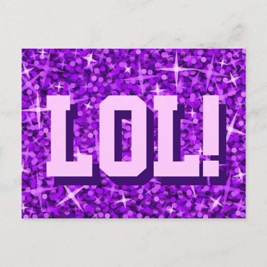 Carte postale Glitz Purple 'LOL' (Devant)