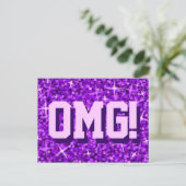 Carte postale Glitz Purple 'OMG' (Debout devant)