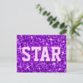 Carte postale Glitz Purple 'STAR' (Debout devant)