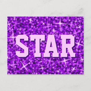 Carte postale Glitz Purple 'STAR'