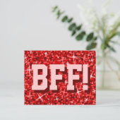 Carte postale Glitz Red 'BFF' (Debout devant)