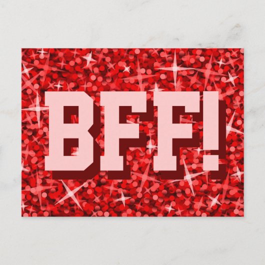 Carte postale Glitz Red 'BFF' (Devant)