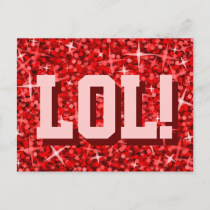 Carte postale Glitz Red 'LOL'
