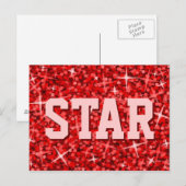 Carte postale Glitz Red 'STAR' (Devant / Derrière)