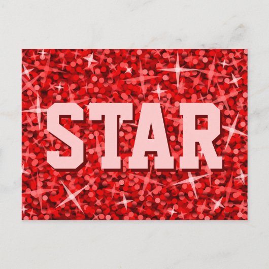 Carte postale Glitz Red 'STAR' (Devant)