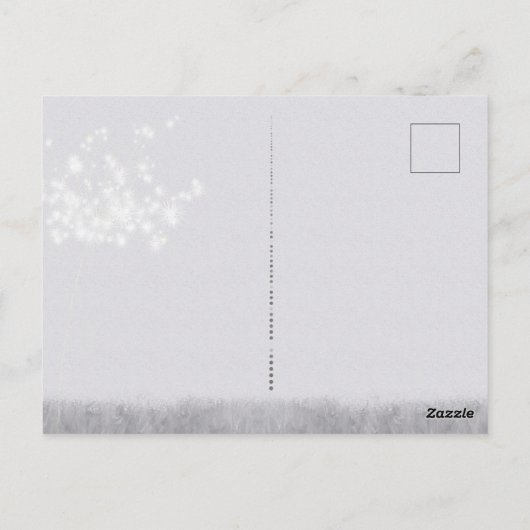 Carte Postale Glitzy Dandelion Chalkboard Mariage Enregistrer la (Dos)