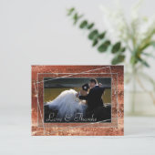 Carte Postale Glitzy Foil | Terra Cotta Orange Merci photo (Debout devant)