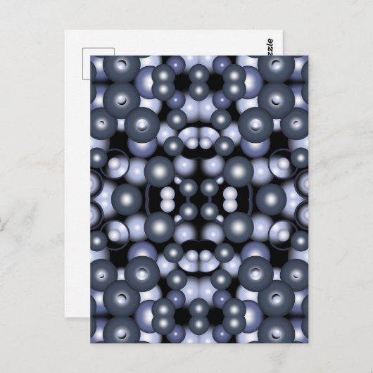 Carte Postale Global Concentric Circle Orbital Art Abstrait (Devant / Derrière)