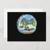 Carte Postale Globe des neiges Snowglobe Noël Fêtes Pins Arbres (Devant / Derrière)