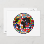 Carte Postale Globe du drapeau (Devant / Derrière)