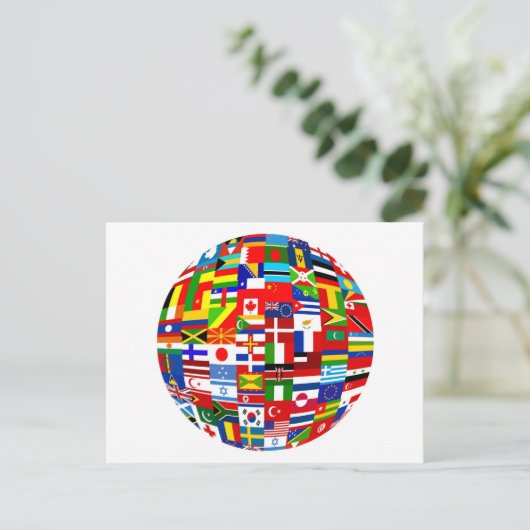 Carte Postale Globe du drapeau (Debout devant)