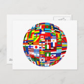 Carte Postale Globe du drapeau (Devant / Derrière)