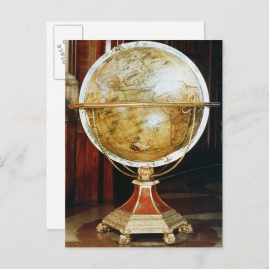 Carte Postale globe terrestre, 1688 (Devant / Derrière)